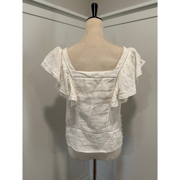 Faherty Linen Blouse Size S - Picture 2 of 6